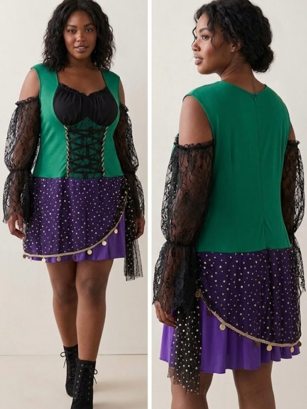 Torrid Fortune Teller Gypsy Lace Up Gothic Costume Dress Womens Size 3X/ 4X
